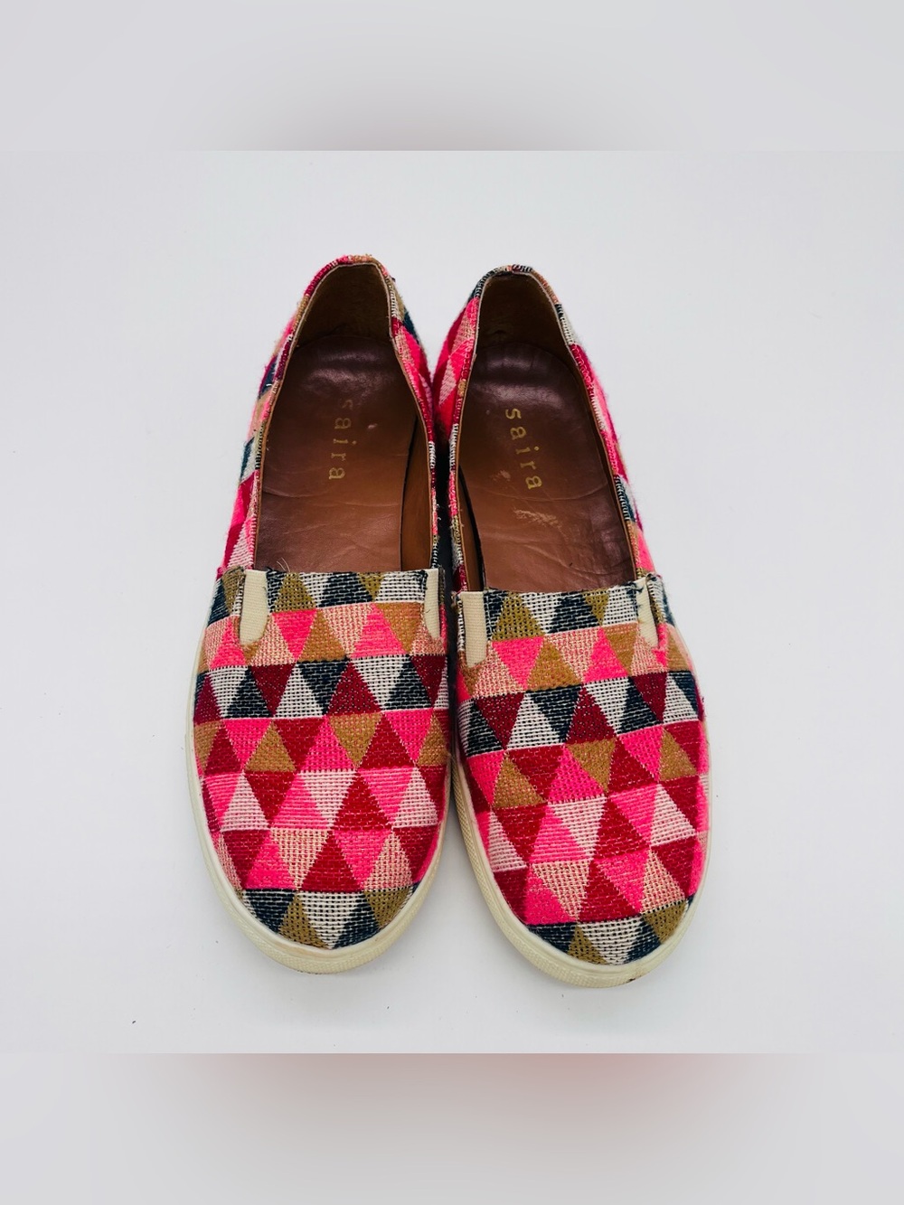 Anthropologie Sneakers Saira Shearwater  Shoes Multicolor Fabric Triangle - 40